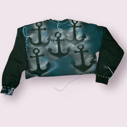 Crew Neck Crop Sweatshirt