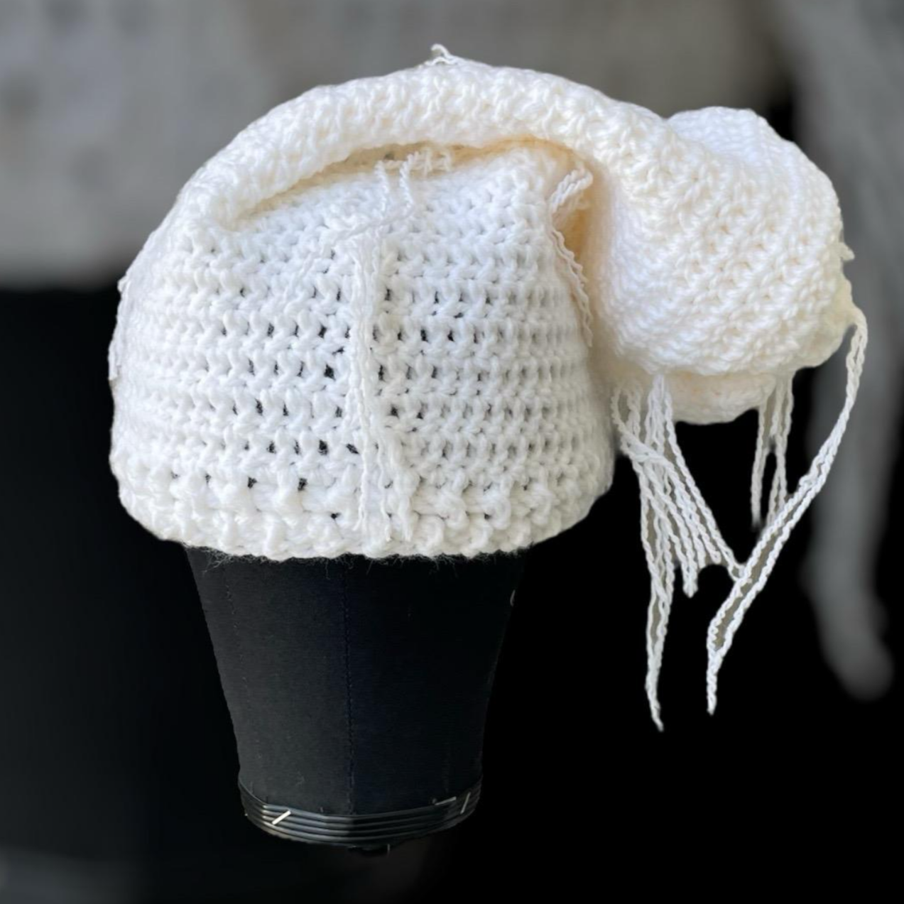 White Mini Slouchy Beanie